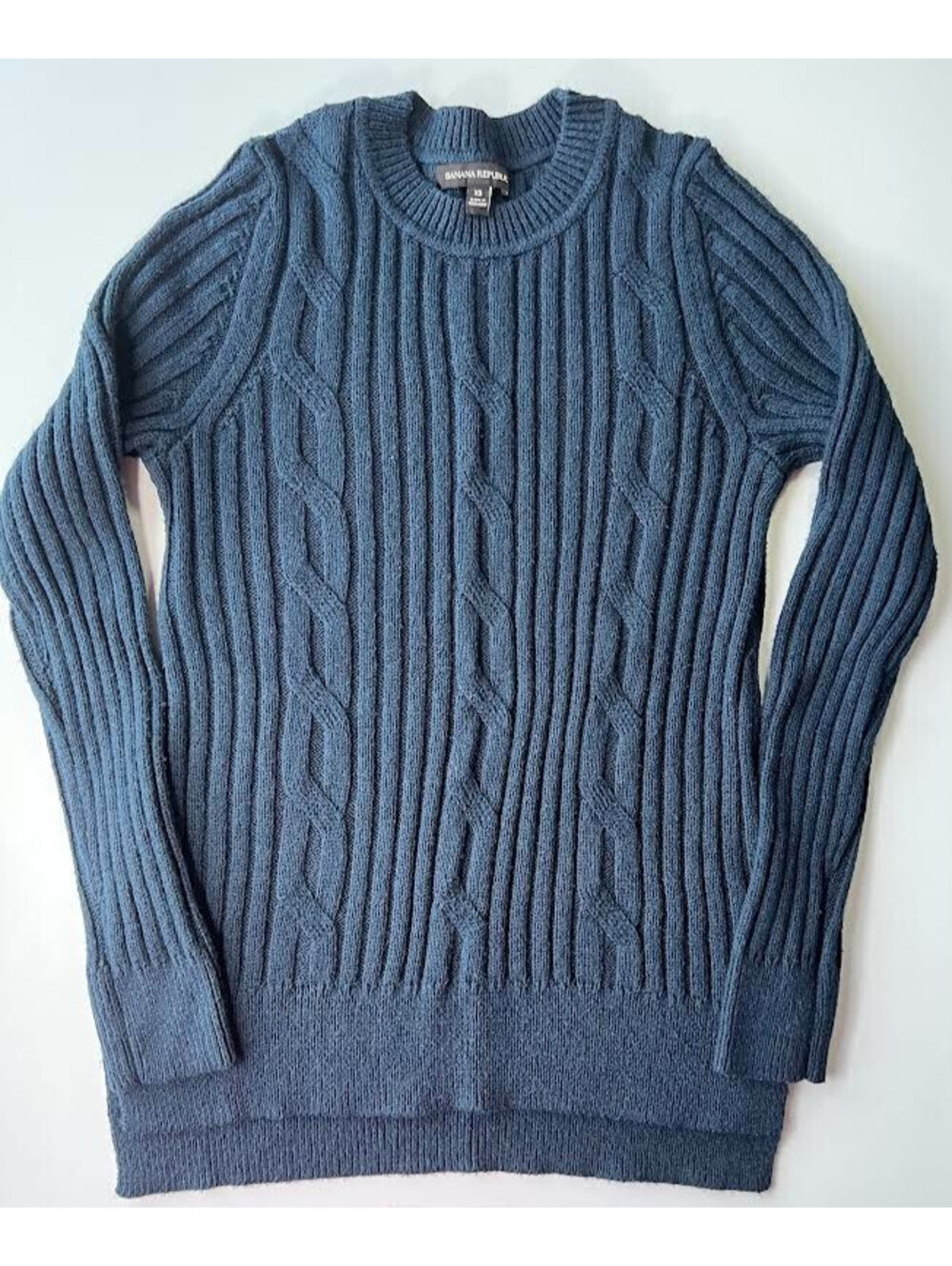 Banana Republic Women's Sweater-Size XS, Navy Blue, Knit Crew Neck